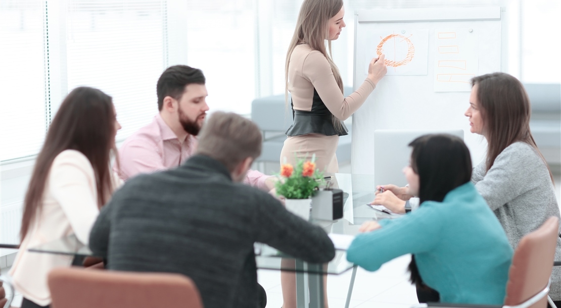 Woman Making Business Presentation Group